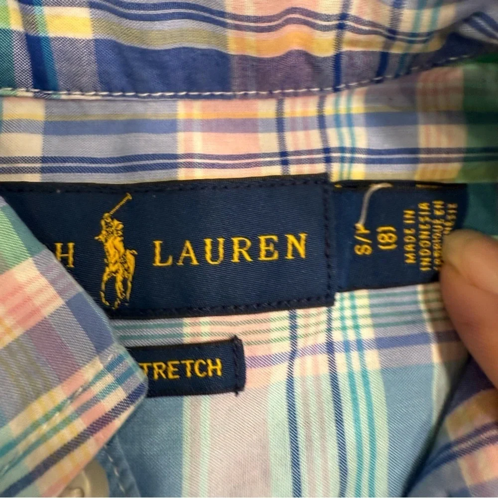 Ralph Lauren Boys Hooodie & Button Down Plaid Shirt LOT OF 2 Sz 8